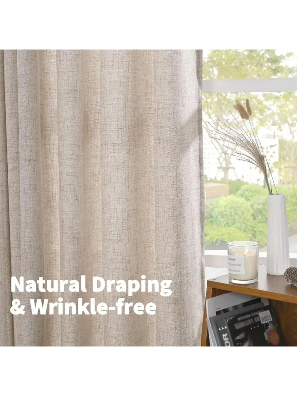 Linen Semi-Sheer Curtains 63